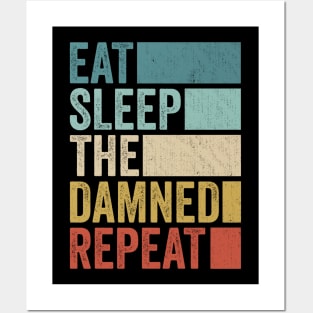 Funny Eat Sleep Damned Name Repeat Retro Vintage Posters and Art